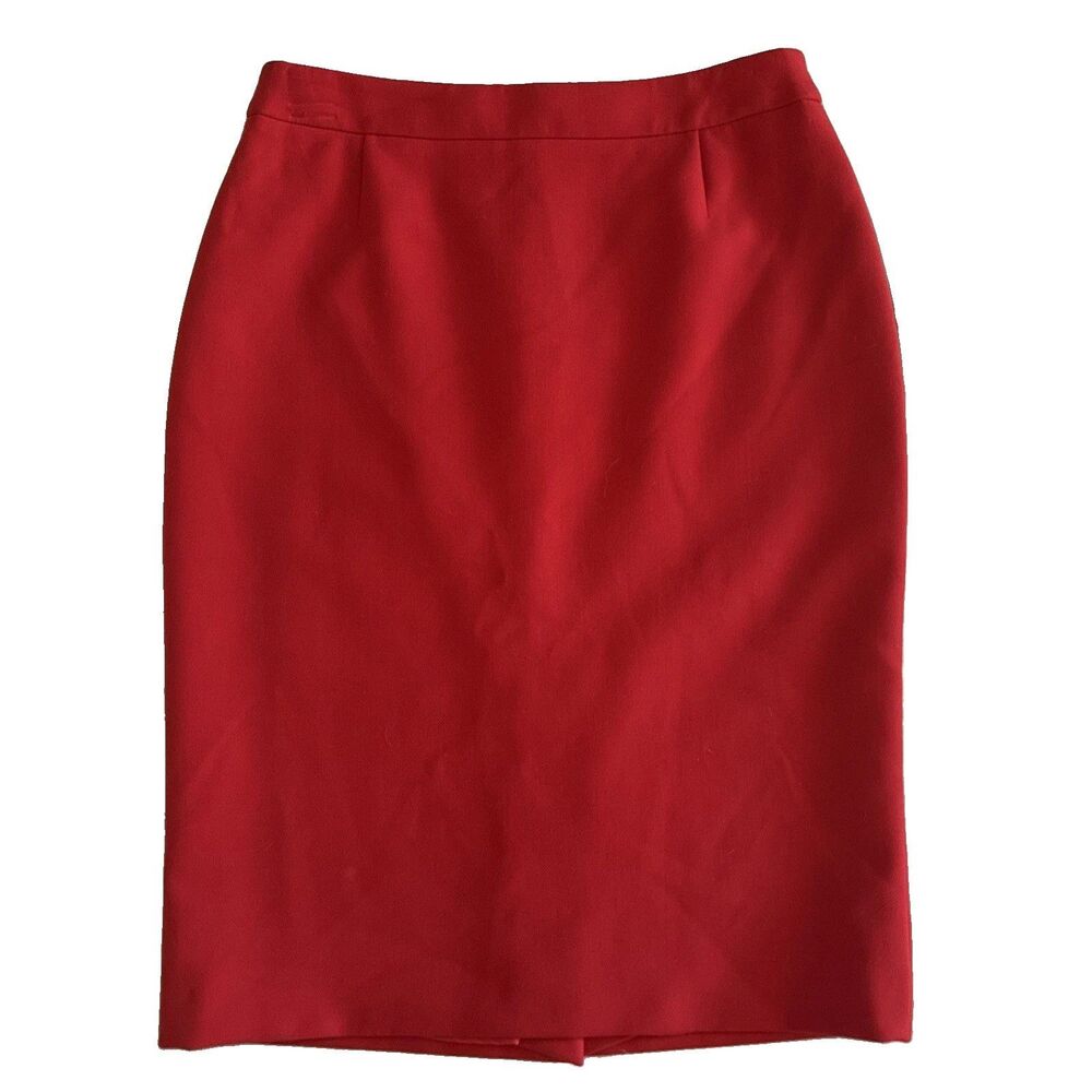 Red Pencil Skirt by BOSS/Hugo Boss  With 6” Back Slit /Waist Measurement 15 in